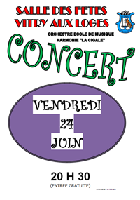 Concert � Vitry-aux-Loges le 24 juin � 20h30