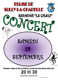 Concert � Sully-la-Chapelle le 24 septembre � 20h30